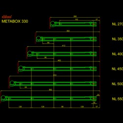 BLUM 330H400PC15 Metabox 150/400mm 